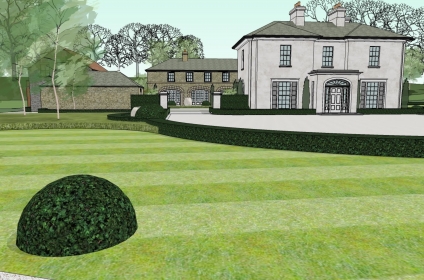 Classical Home with Stone Outbuilding